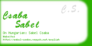 csaba sabel business card